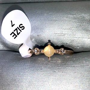 Rose Gold Pink Opal Ring